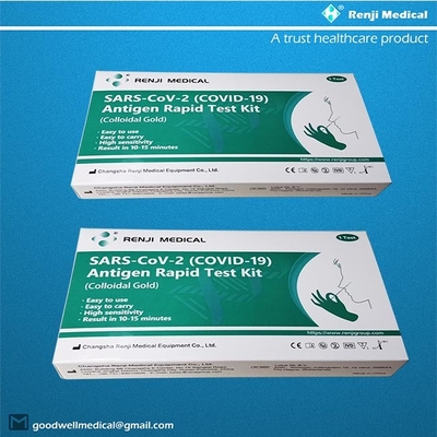 Renji COVID 19 Bộ xét nghiệm nhanh kháng nguyên Que ngoáy mũi (Vàng keo) 10 - 15Min