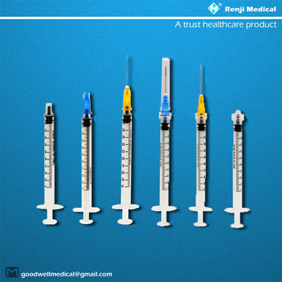 CE / ISO Vật tư y tế dùng một lần Ống tiêm với kim 1ml Thể tích
