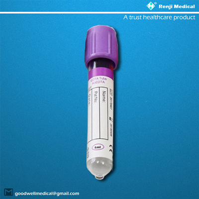 Ống lấy máu chân không dùng một lần EDTA được sử dụng trong huyết học 5ml 6ml